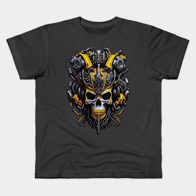 Mecha Skull S01 D31 Kids T-Shirt by Houerd